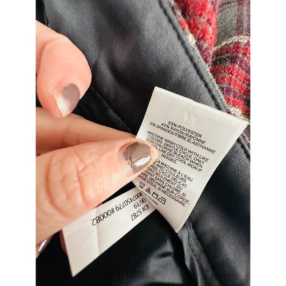 Express Columnist Ankle Pants Womens Size 18R Plaid Pockets Mid Rise Preppy - Picture 9 of 10